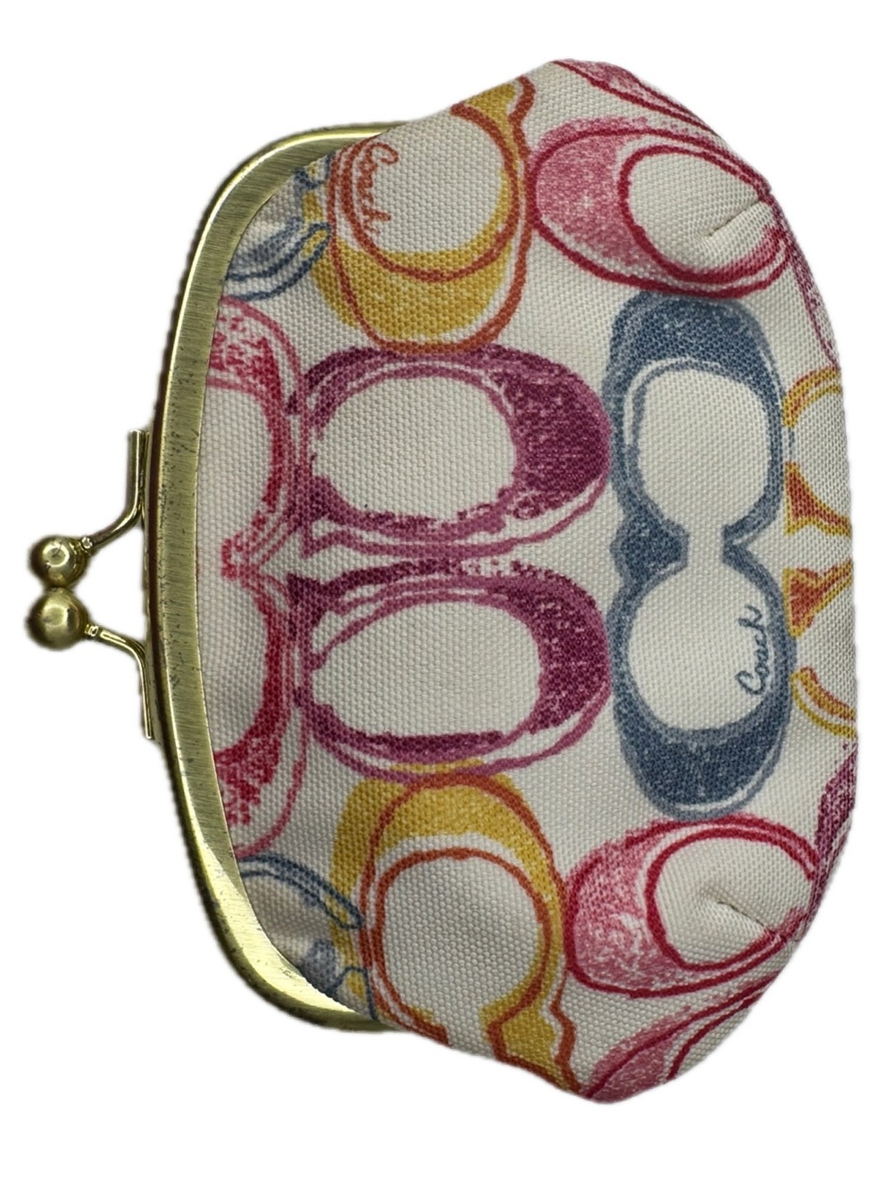 Coach Y2K Poppy Dream Glam Multicolor Kisslock Frame Coin Bag